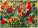 Abbildung Gemälde: Papageien